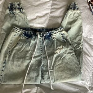 Indigo Rein Light Blue Distressed Ankle Pants